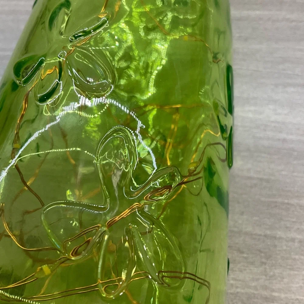VINTAGE IKEA EMMA DAFNAS LIME GREEN BOTTLE WITH‎ FAIRY LIGHTS